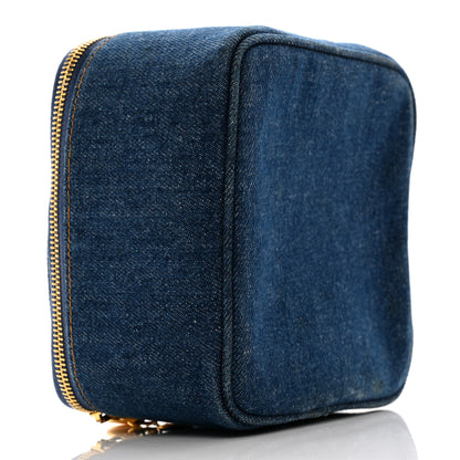 Chanel Denim Vanity Cosmetic Case Blue 4 of 10