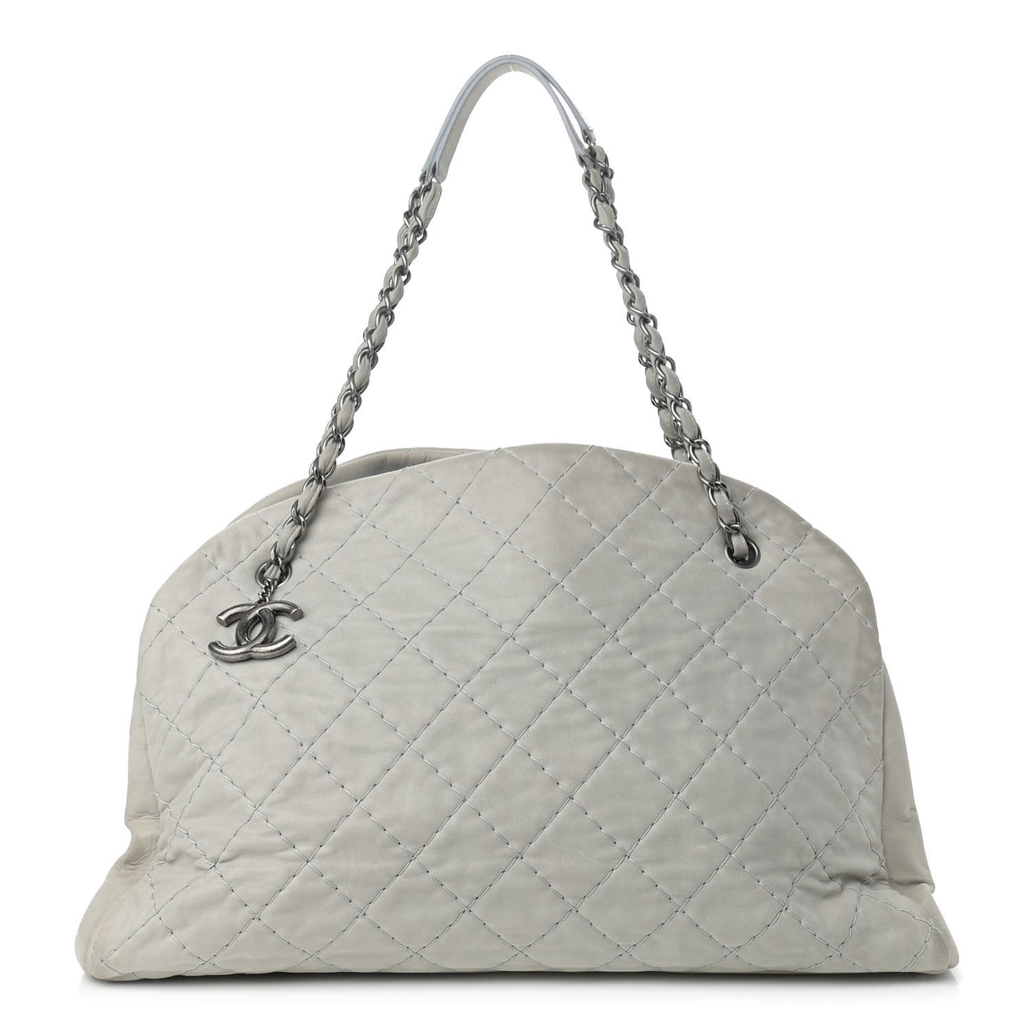 Iridescent Calfskin Large Just Mademoiselle Grey