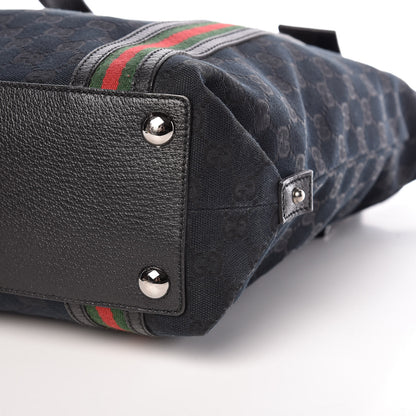 Gucci GG Monogram Web Handle Vertical Tote Bag Black 6 of 17