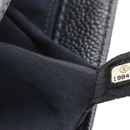 Chanel Caviar Quilted New Medium Boy Flap Dark Navy Blue 7 of 12