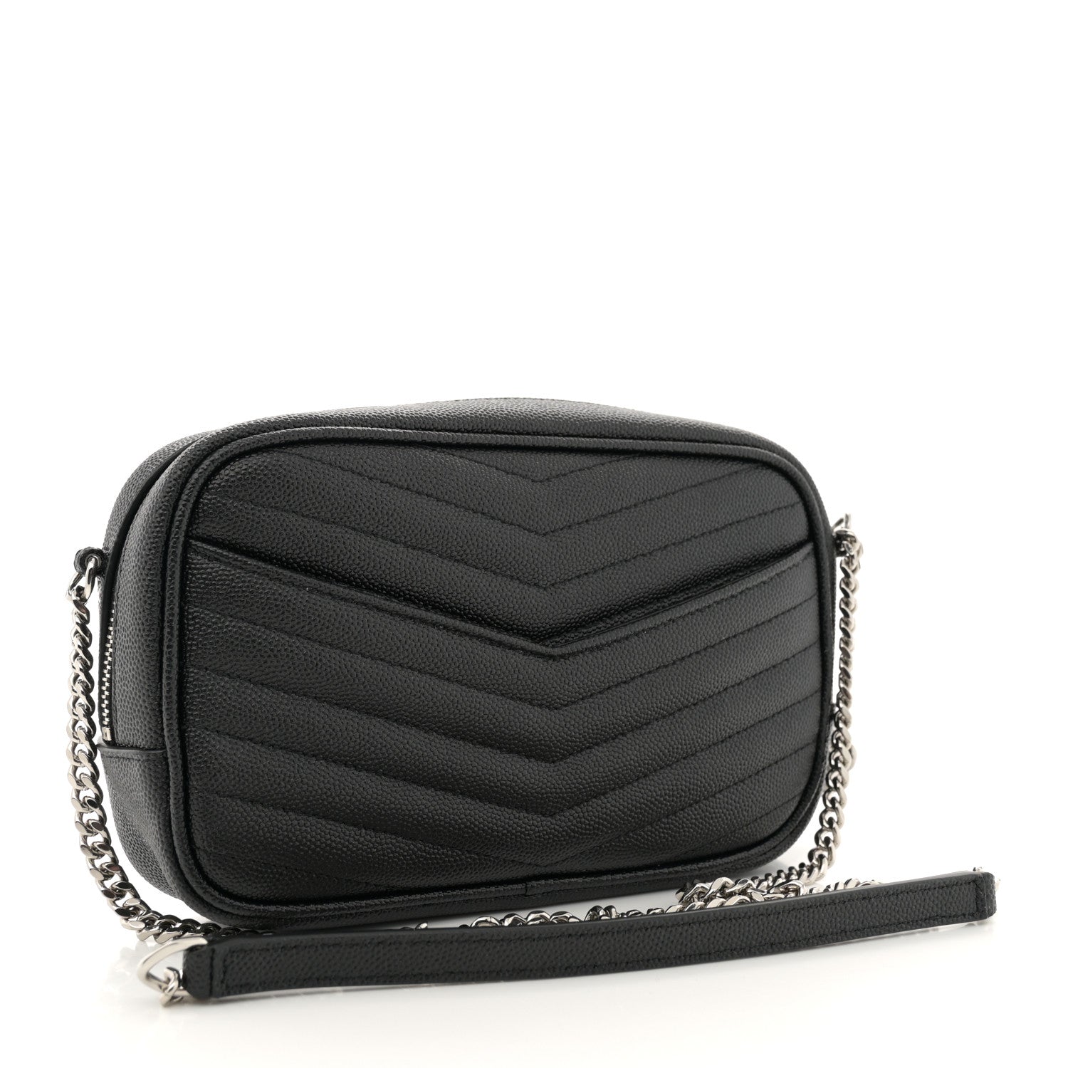Saint Laurent Grain De Poudre Matelasse Monogram Mini Lou Camera Bag Black 3 of 11