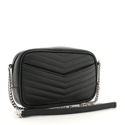 Saint Laurent Grain De Poudre Matelasse Monogram Mini Lou Camera Bag Black 3 of 11