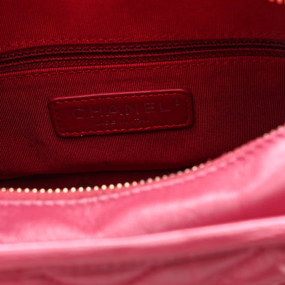 Chanel Aged Calfskin Chevron Quilted Small Gabrielle Hobo Dark Pink 6 of 10