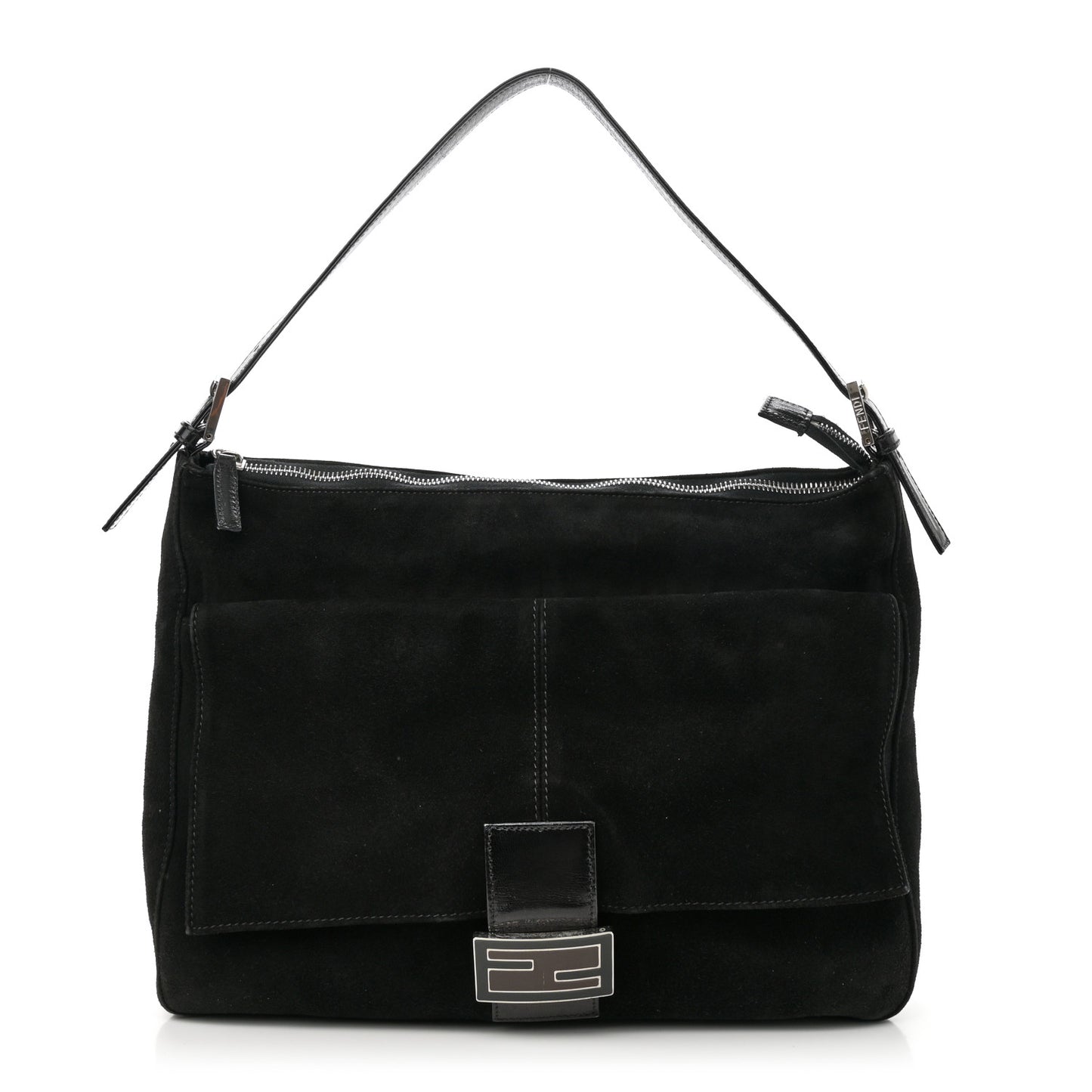 Suede Mama Baguette Black