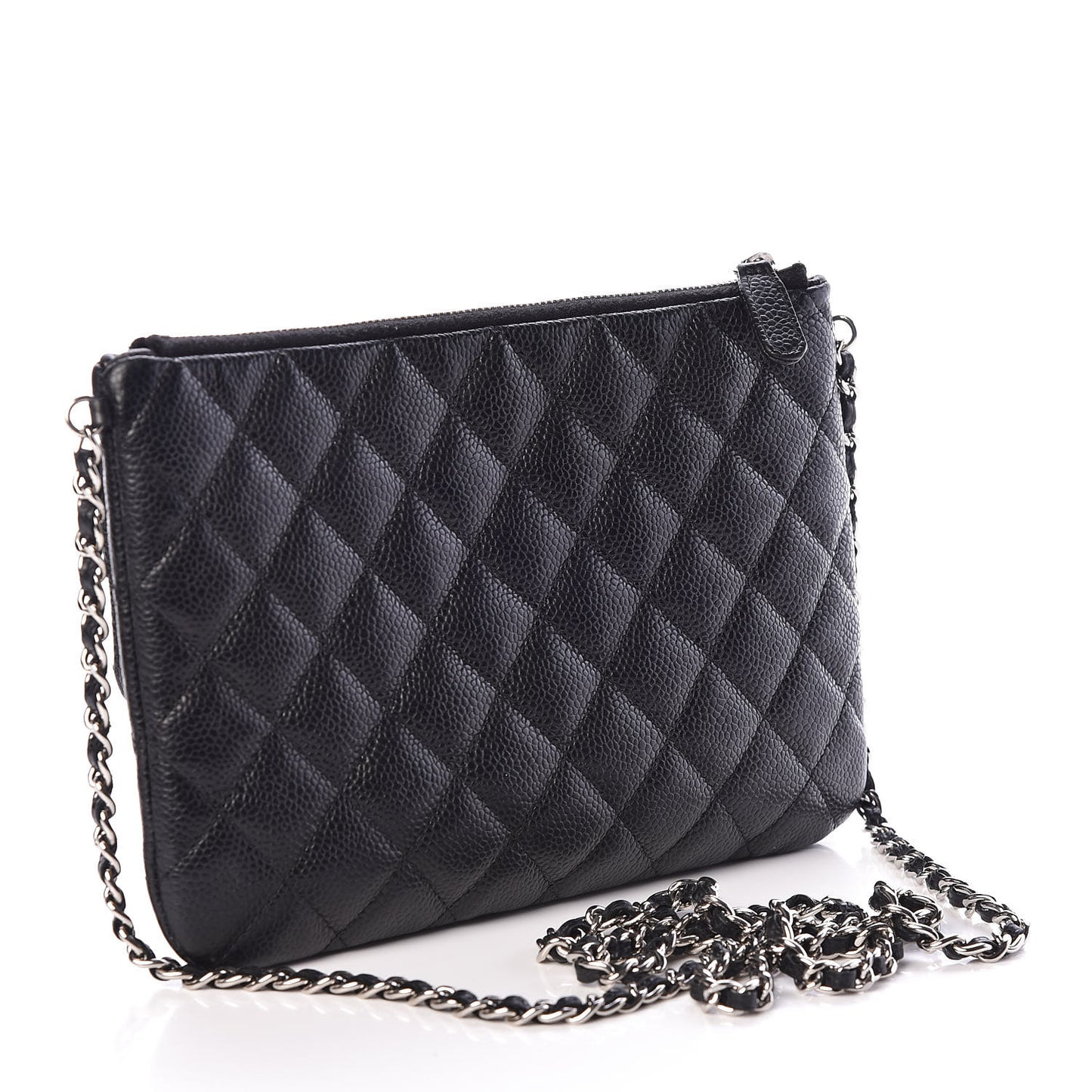 Caviar Quilted Daily Zip Crossbody Bag Black