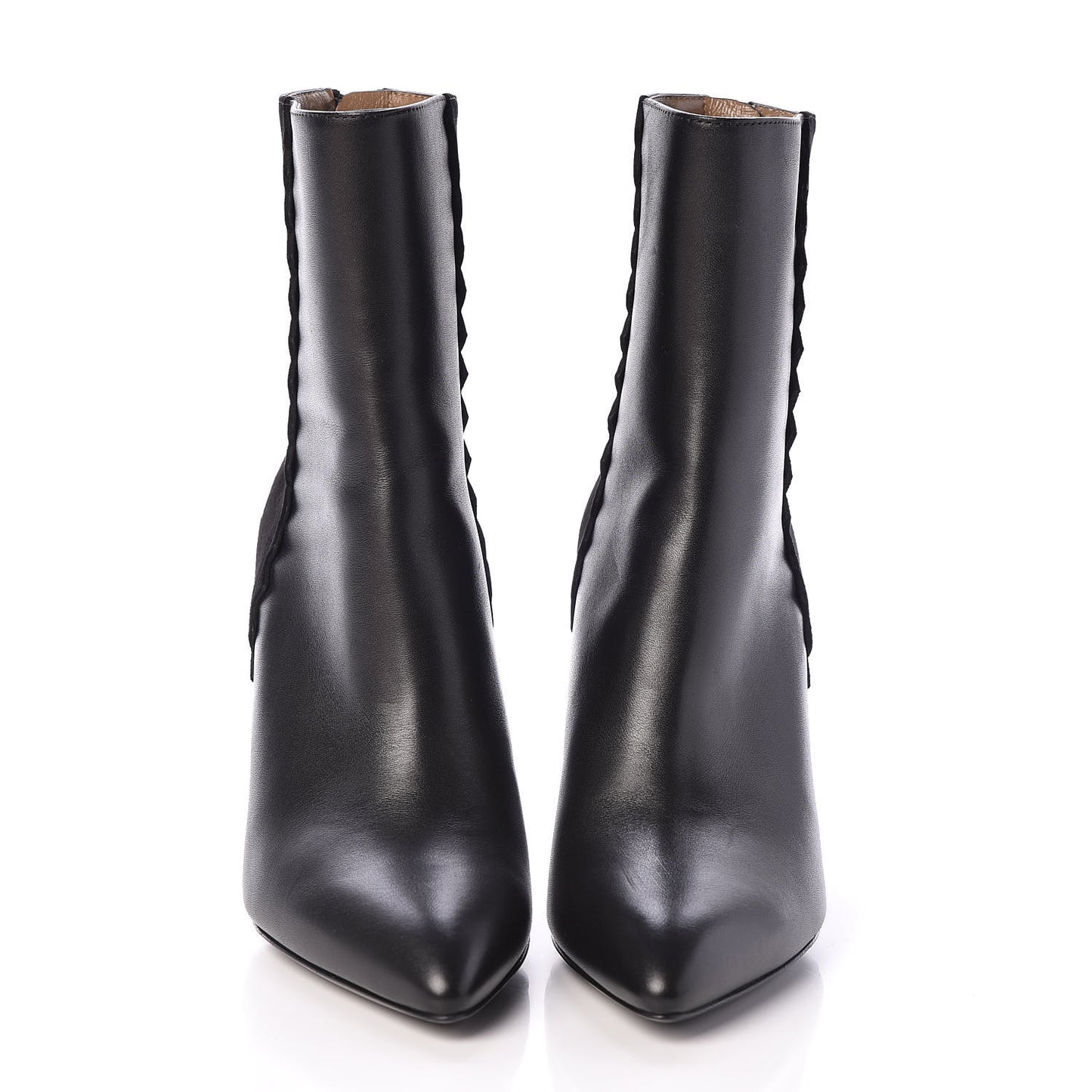 Calfskin Velvet Goatskin Womens Proof Low Boot 37 Black