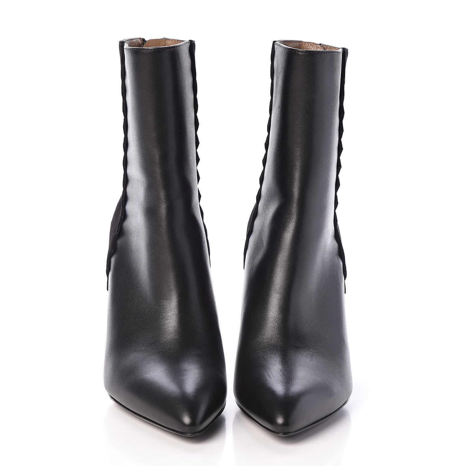 Hermes Calfskin Velvet Goatskin Womens Proof Low Boot 37 Black 2 of 9