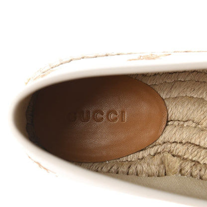 Gucci Calfskin Bee Star Embroidered Espadrilles 38 White 8 of 10