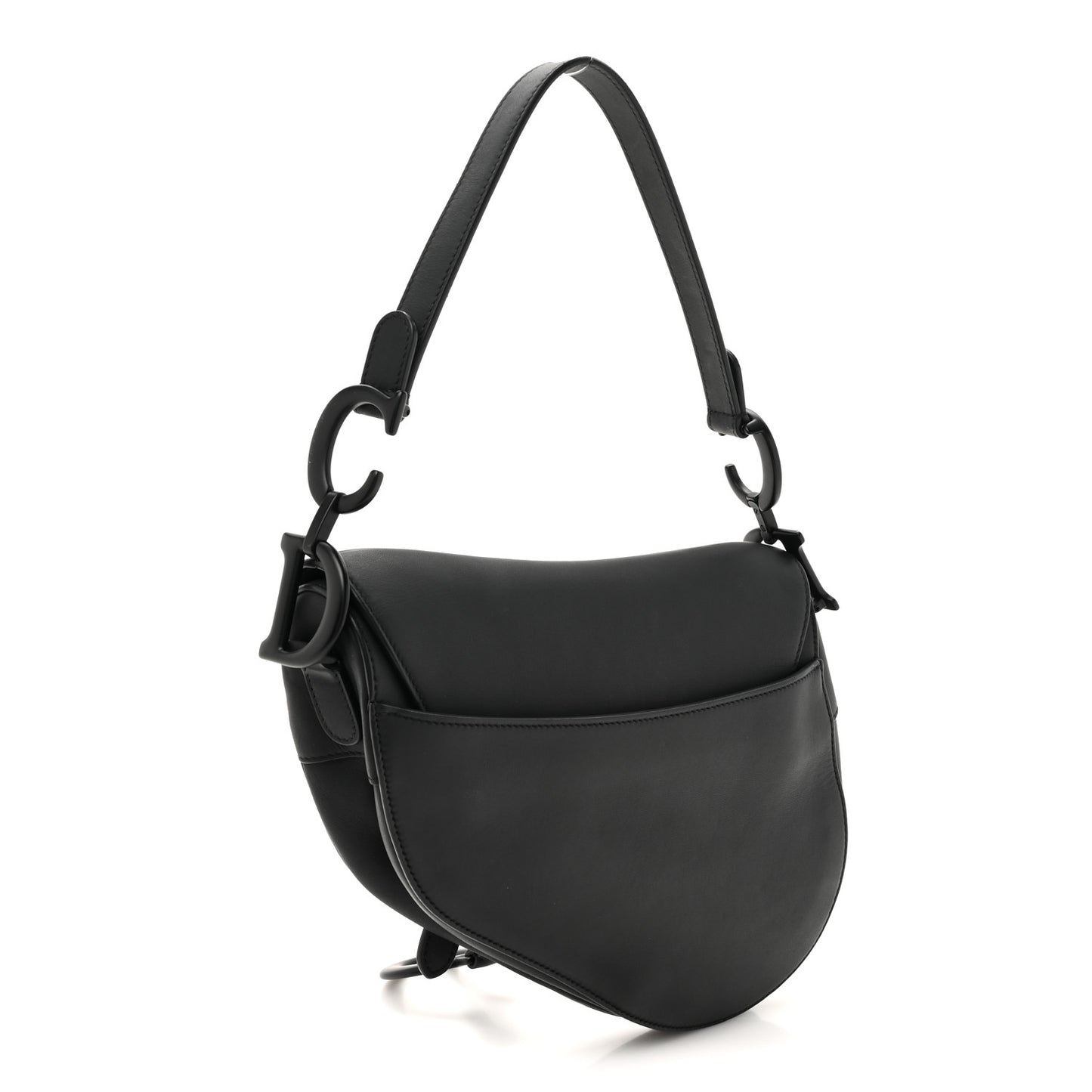 Ultra Matte Calfskin Saddle Bag Black