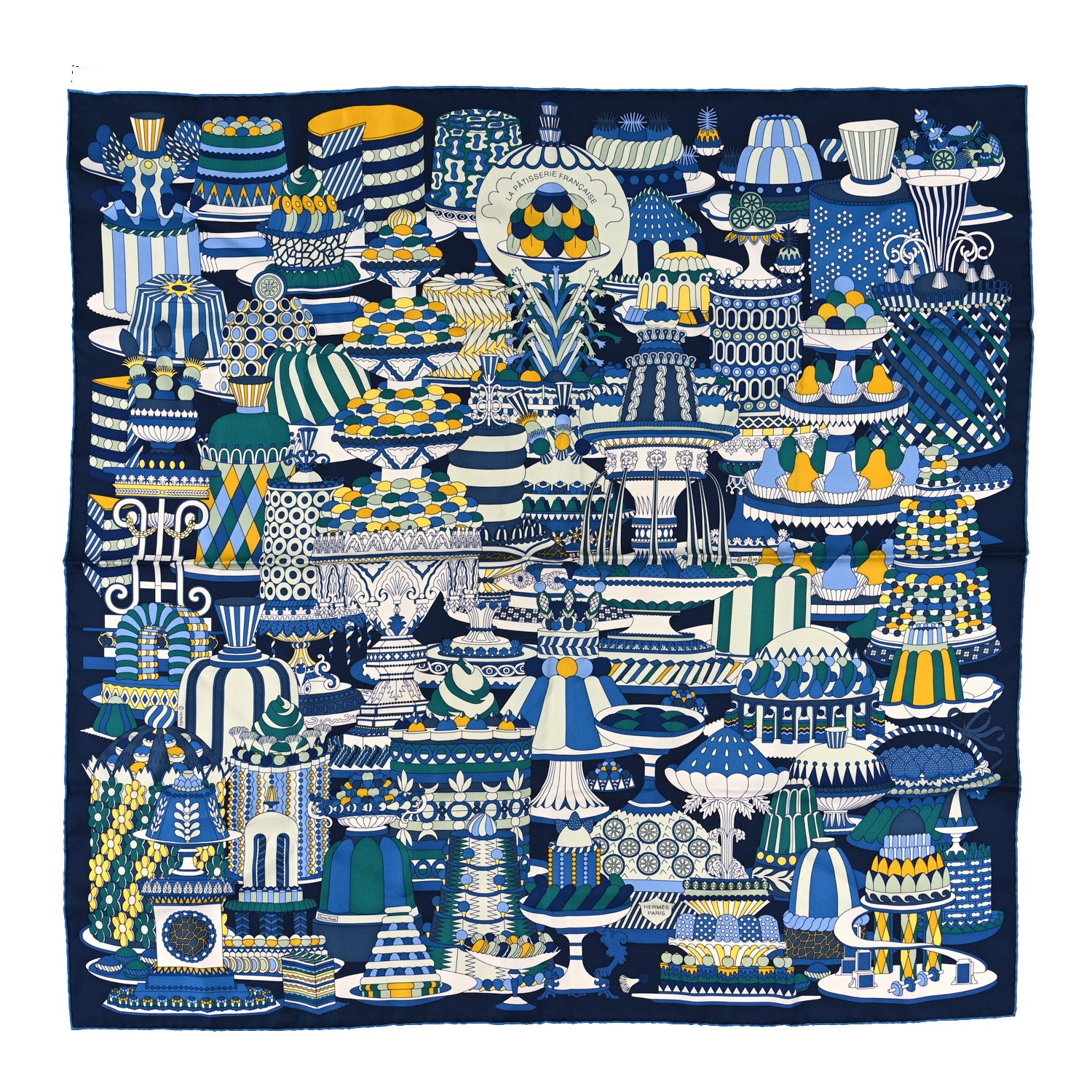 Hermes Silk La Patisserie Francaise Scarf 90 1 of 3