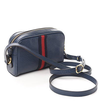 Gucci Textured Calfskin Web Mini Ophidia Shoulder Bag Blue Agata 2 of 10