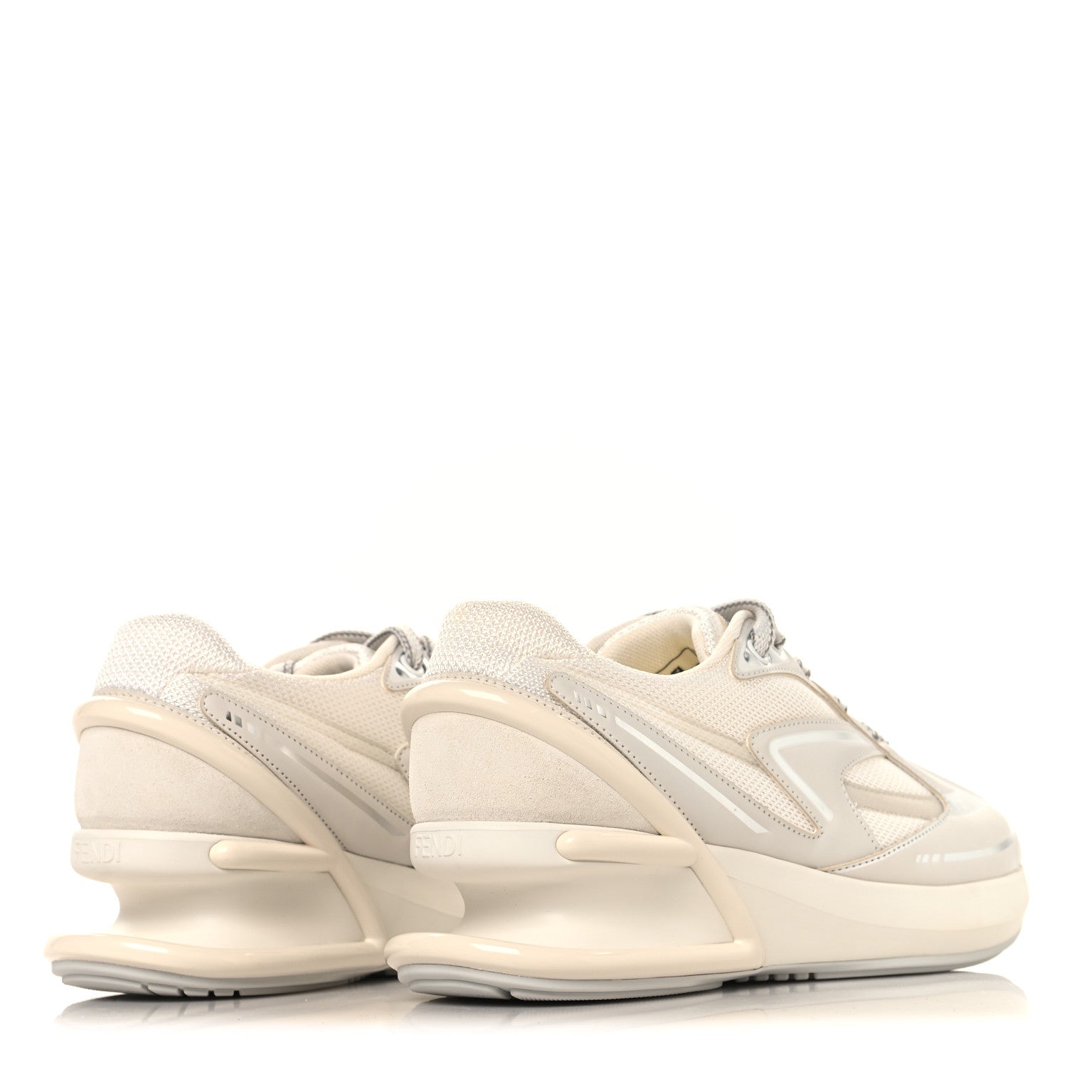 Fendi Tech Fabric Calfskin Womens First 1 Sneakers 36 Latte 5 of 9