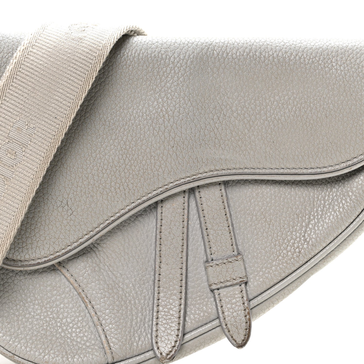 Christian Dior Grained Calfskin Mens Mini Saddle Bag Gray 8 of 11