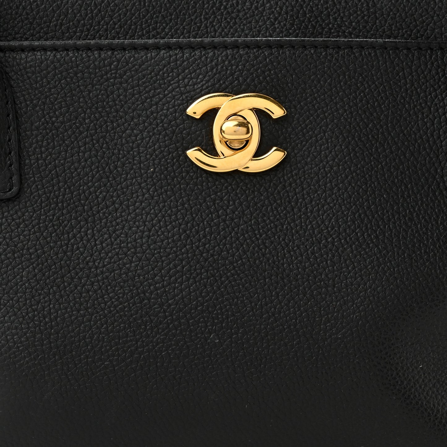 Calfskin Small Cerf Executive Shopper Tote Black