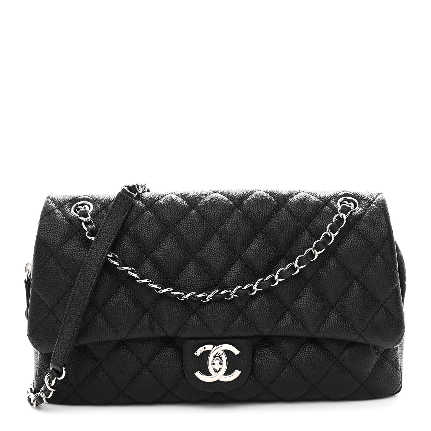 Caviar Quilted Jumbo Easy Flap Black
