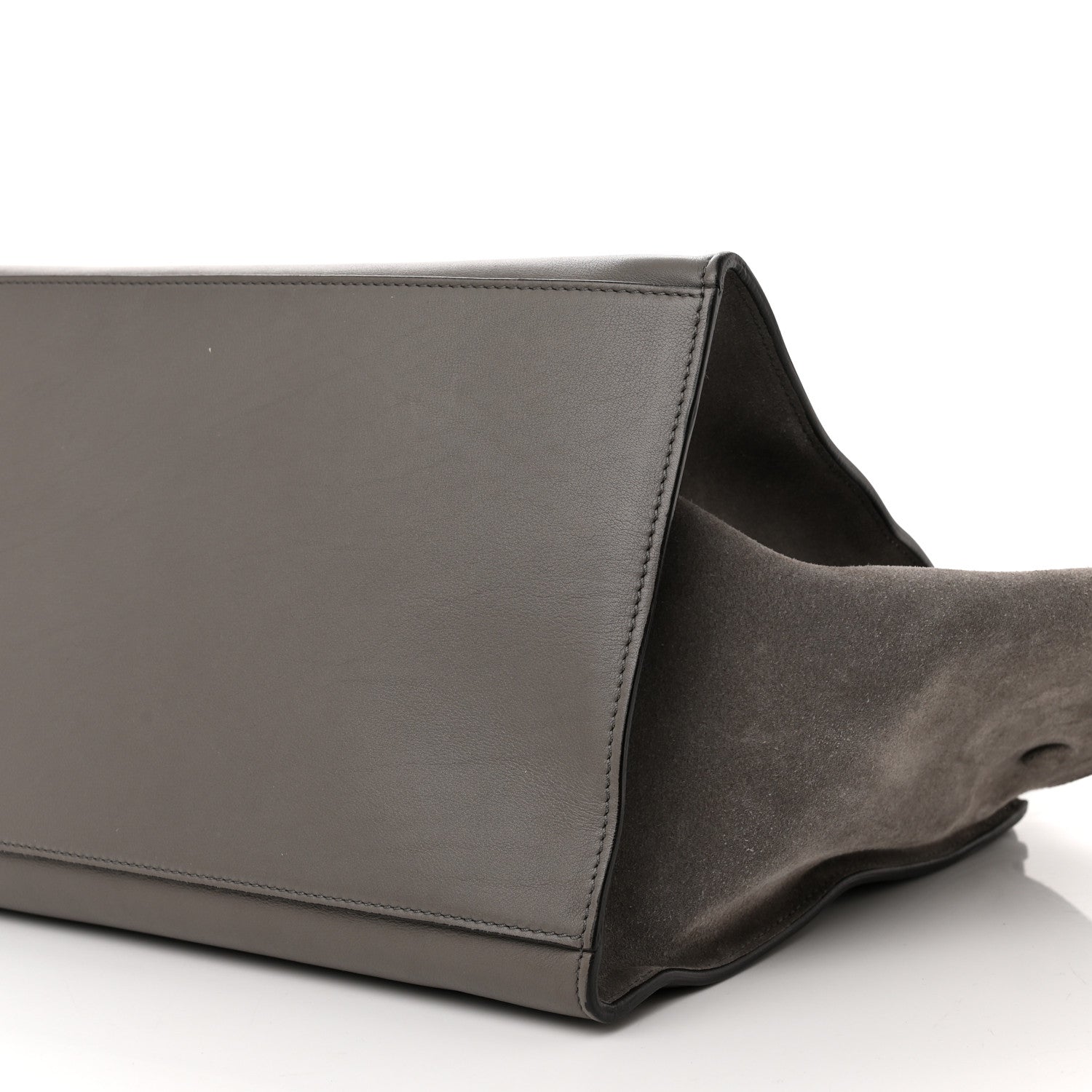 Celine Crocodile Embossed Calfskin Suede Large Trapeze Grey 9 of 17