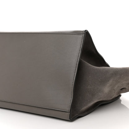 Celine Crocodile Embossed Calfskin Suede Large Trapeze Grey 9 of 17