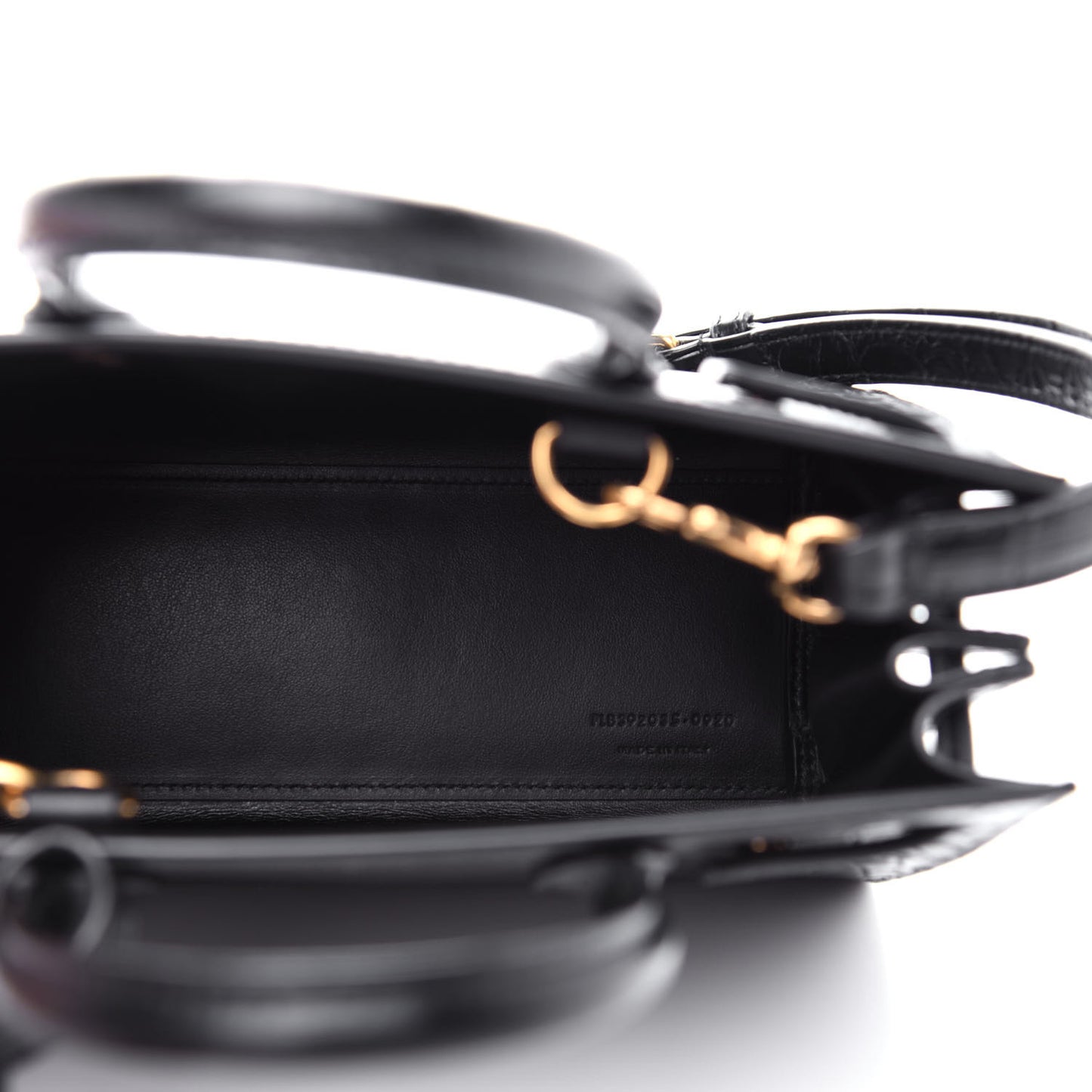 Calfskin Crocodile Embossed Nano Sac De Jour Black