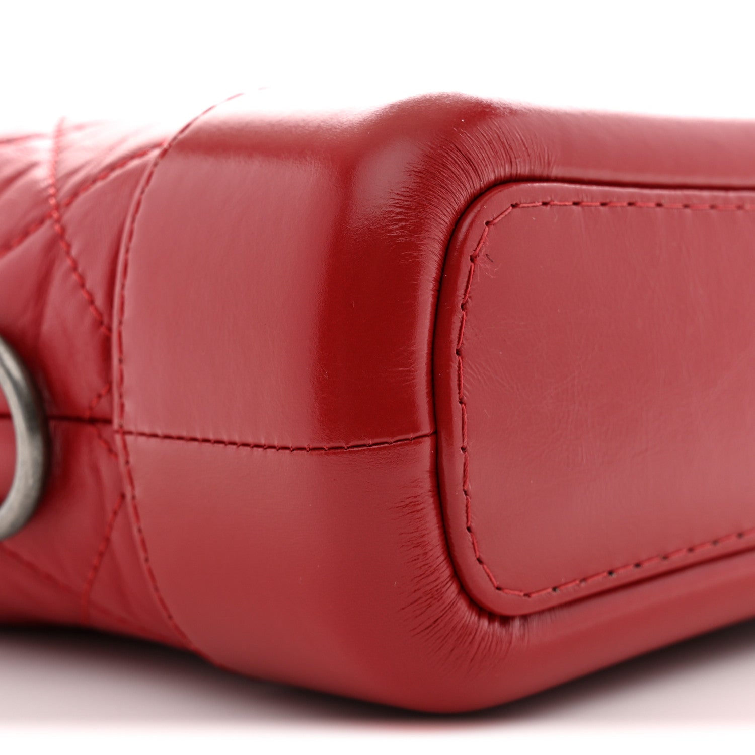 Chanel Aged Calfskin Quilted Small Gabrielle Hobo Red 9 of 10