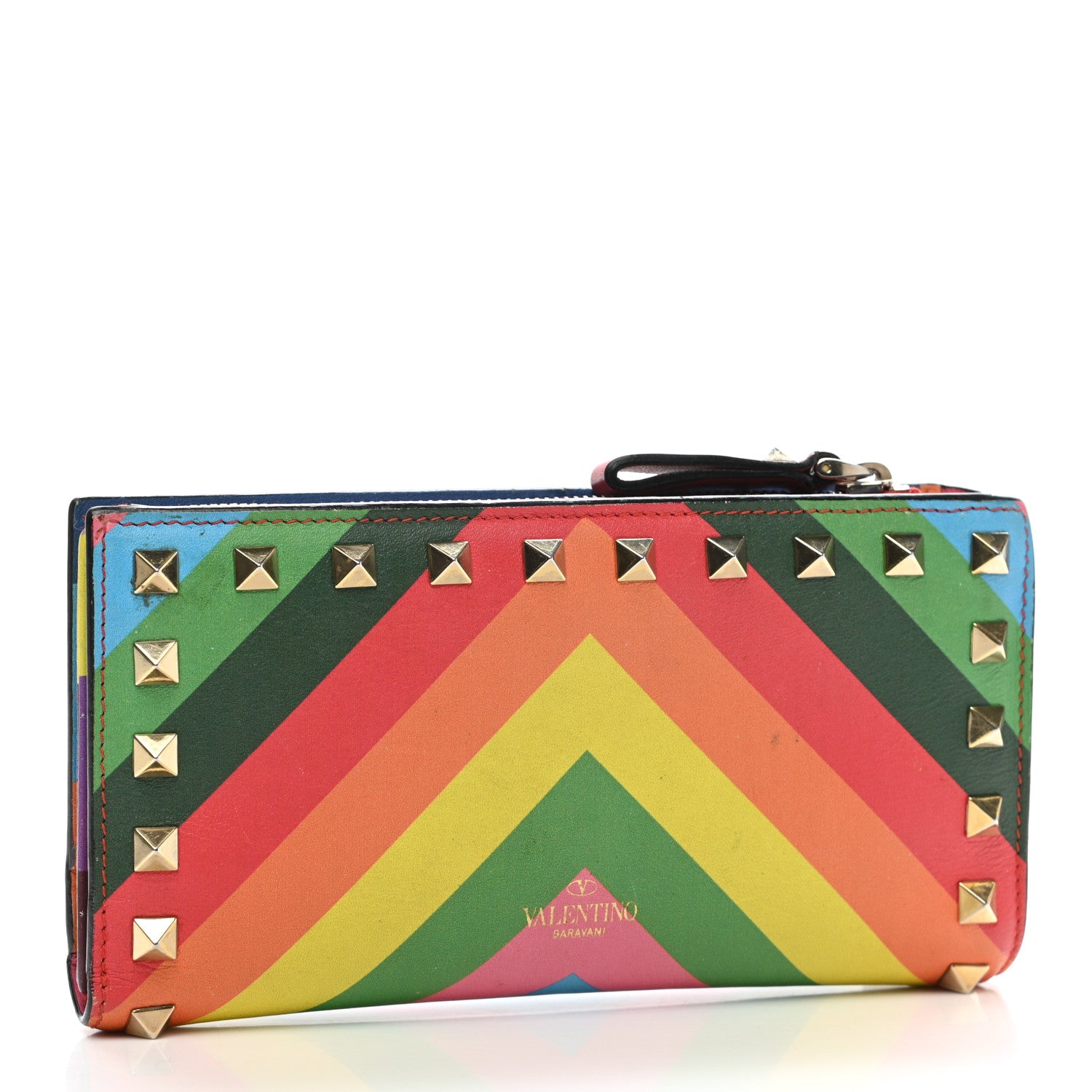 Valentino Garavani Calfskin Rockstud Continental Wallet Multicolor 3 of 15