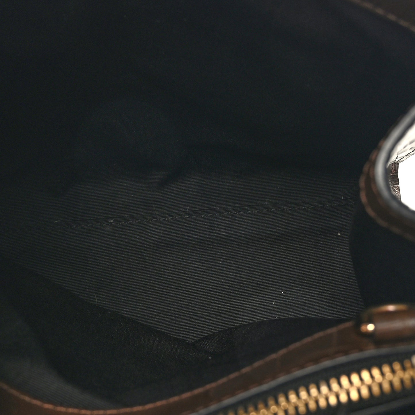 Calfskin Crocodile Embossed Mini Grind Tote Bag Dark Brown