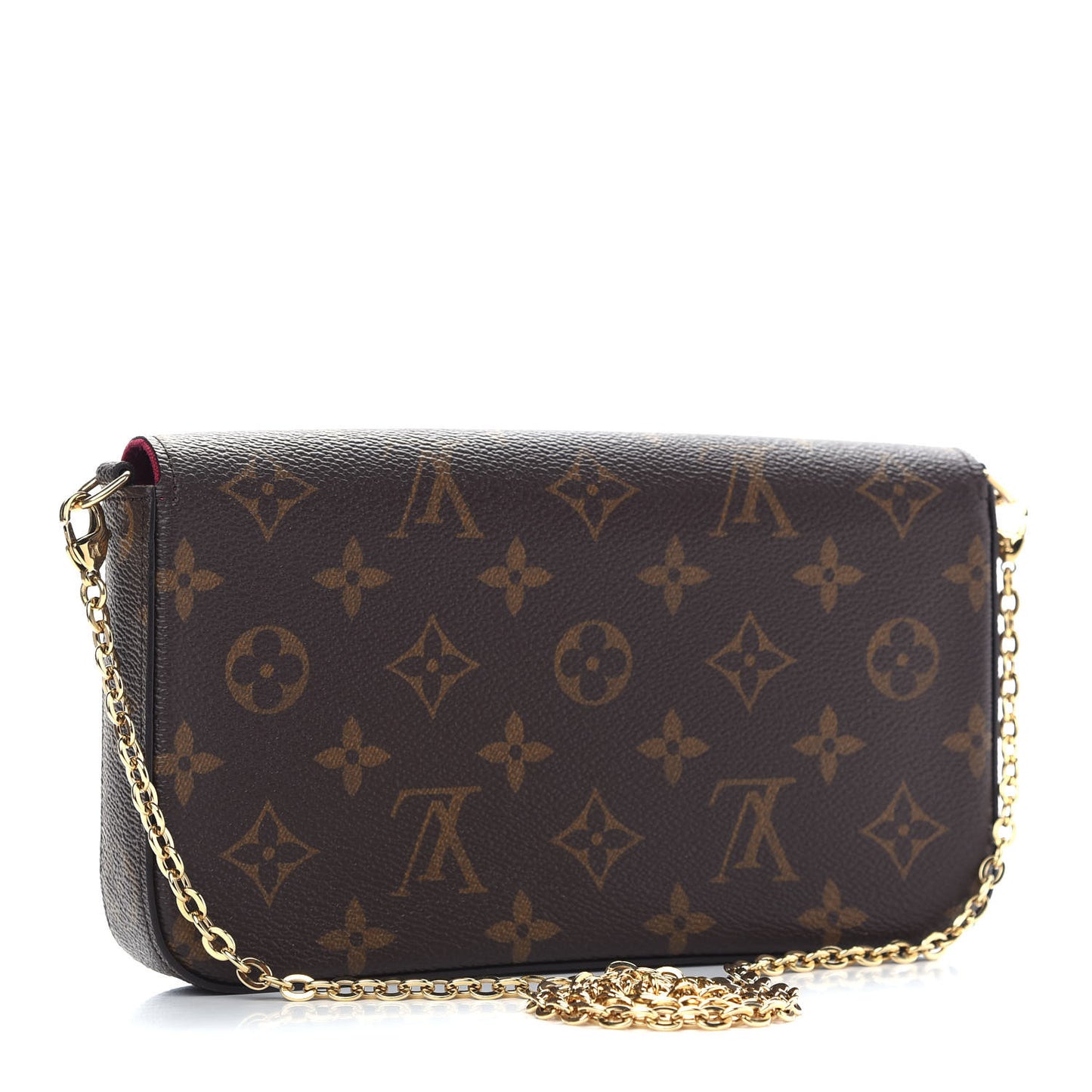 Monogram Pochette Felicie Chain Wallet Fuchsia