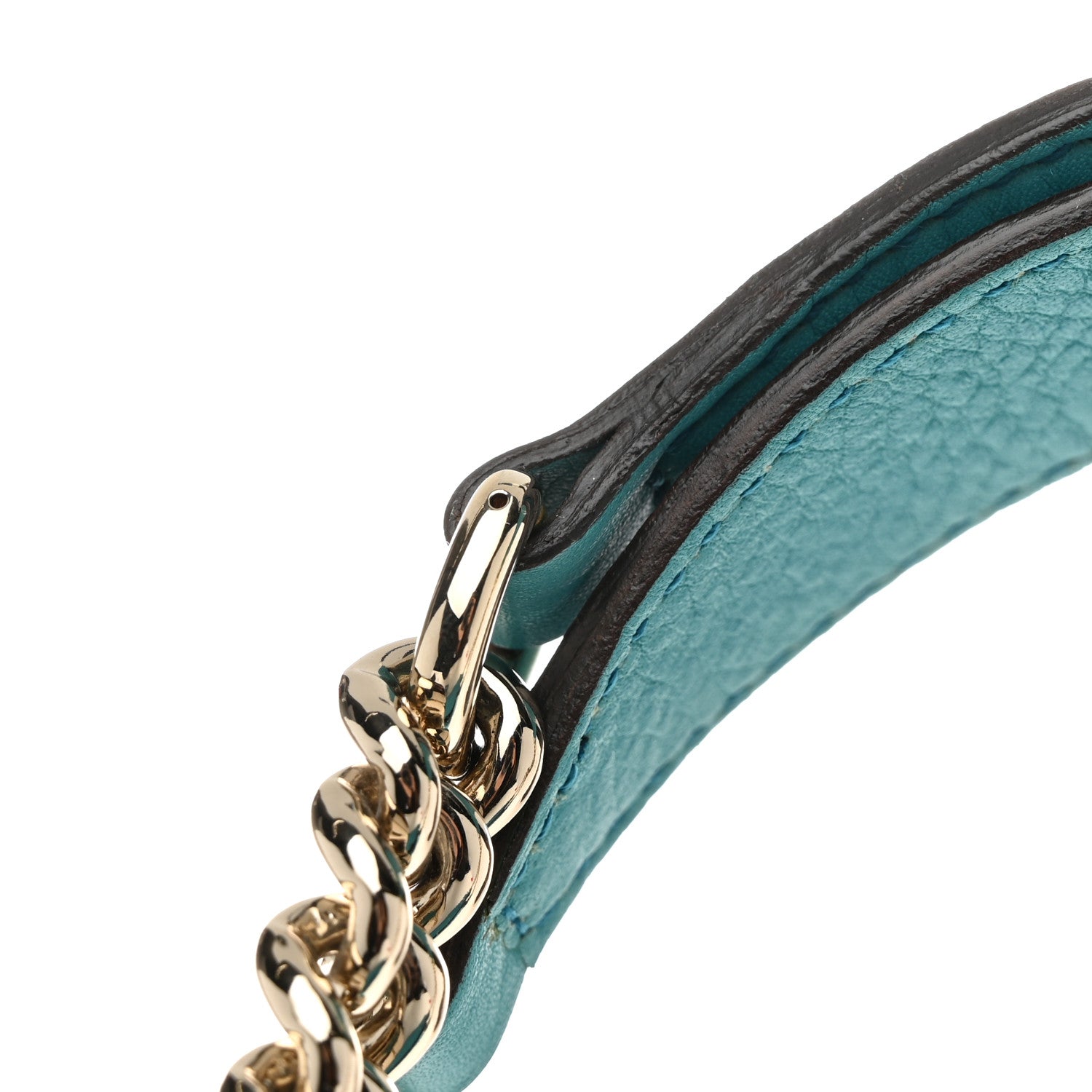 Gucci Pebbled Calfskin Medium Soho Chain Shoulder Bag Teal 11 of 12