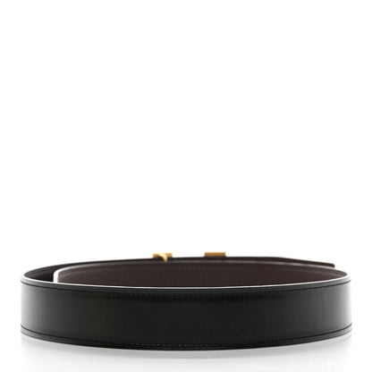 Hermes Box Togo 32mm H Belt 80 32 Black Chocolate 2 of 7