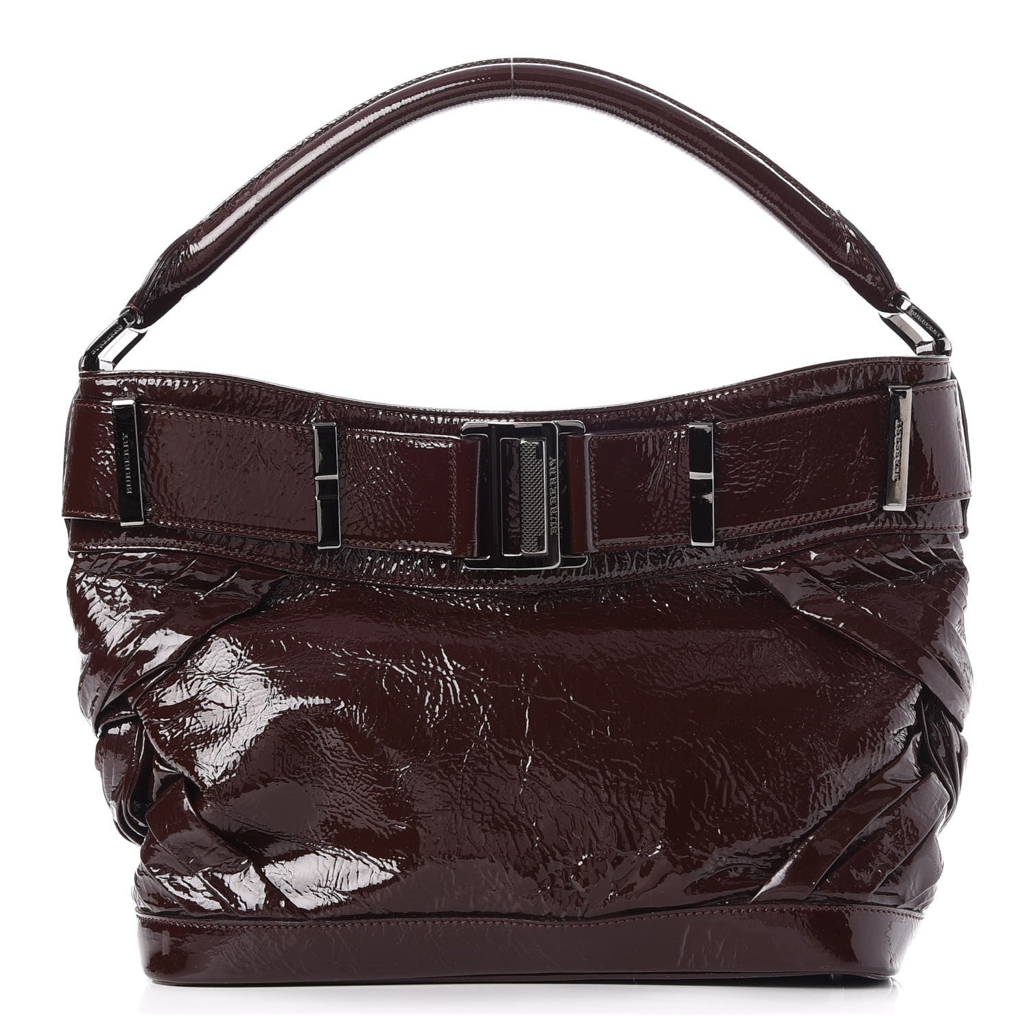 Burberry Patent Small Healy Knot Hobo Plum 1 of 11