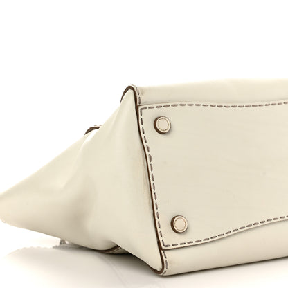 Prada City Calf Small Hand Stitched Galleria Double Zip Tote White 7 of 8