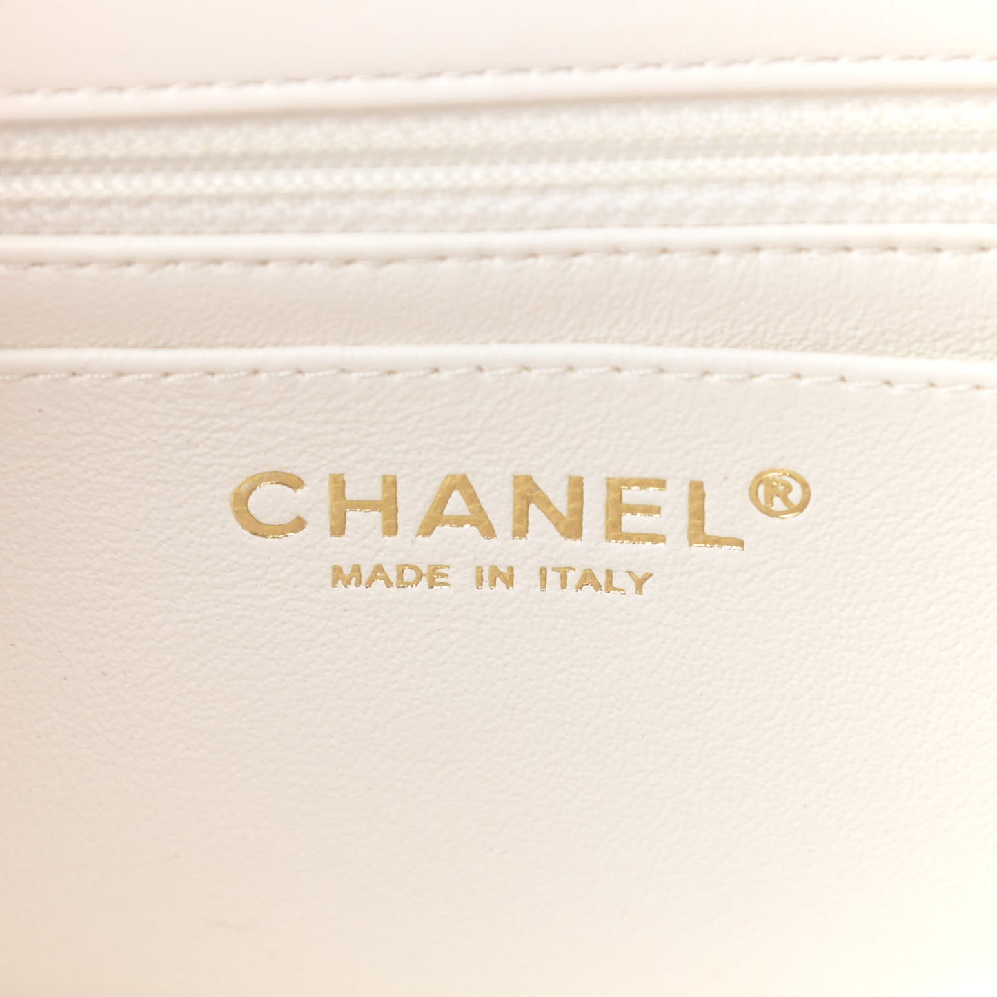 Lambskin Quilted Mini Rectangular Flap White