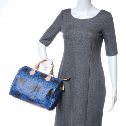 Louis Vuitton Monogram Kusama Town Speedy 30 Blue 2 of 6