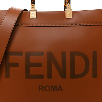 Fendi Vitello King Plexiglass Medium Fendi Sunshine Shopper Tote Cuoio 7 of 9