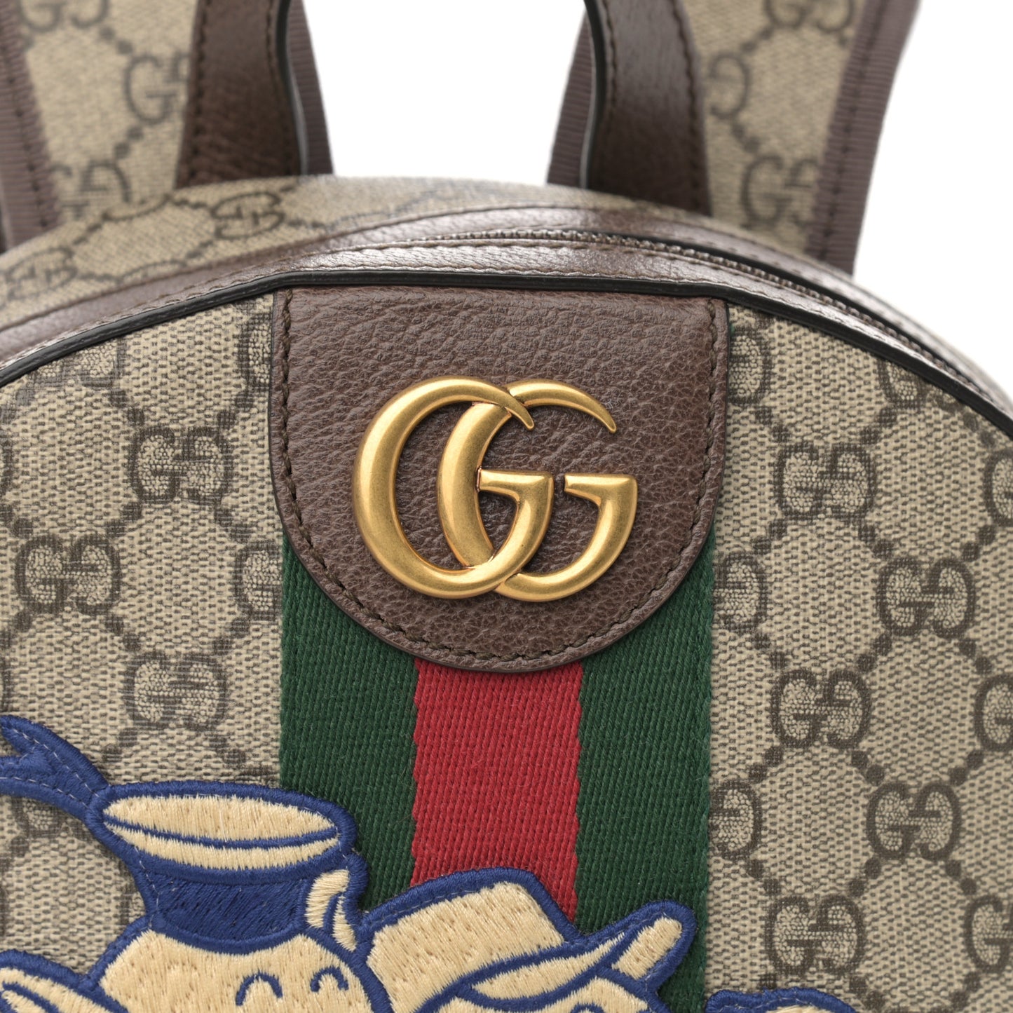 X DISNEY GG Supreme Monogram Web Three Little Pigs Ophidia Dome Backpack Beige New Acero