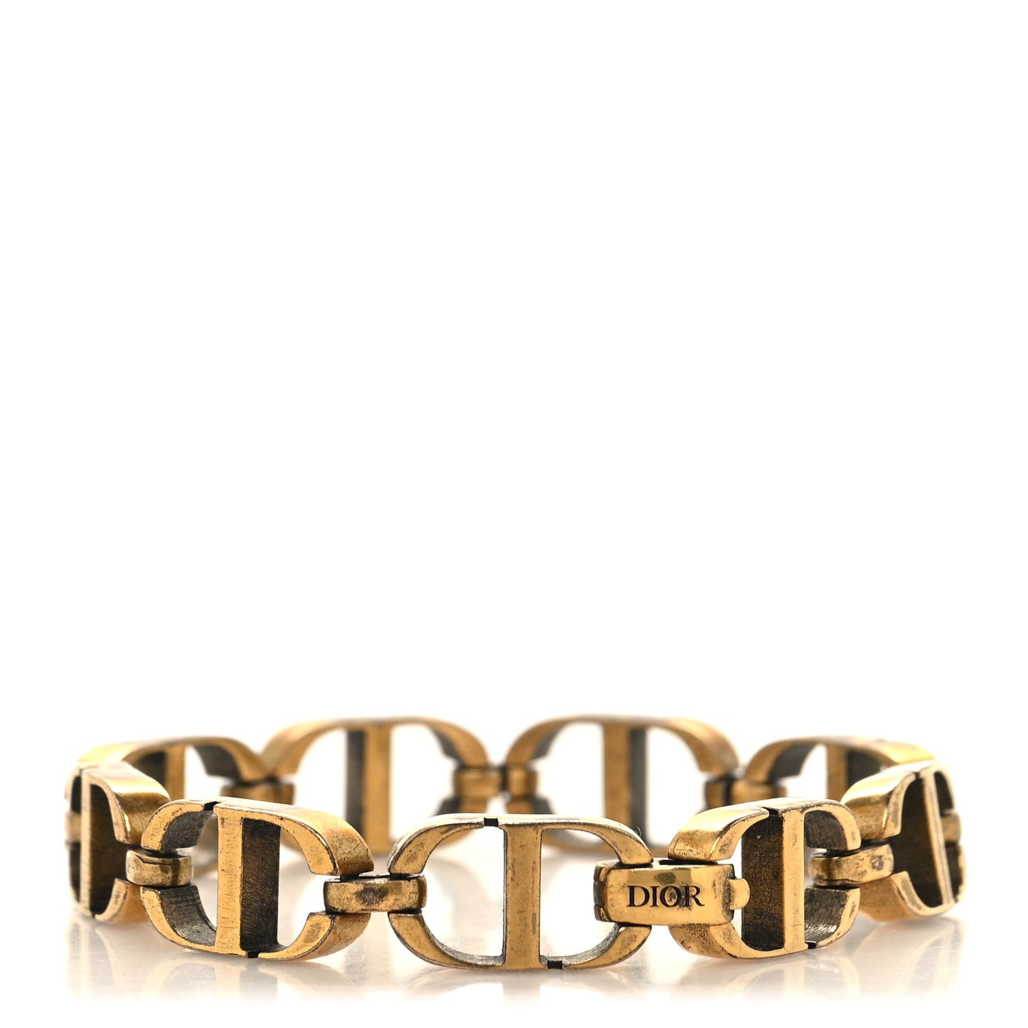 Metal CD Chain Bracelet Gold