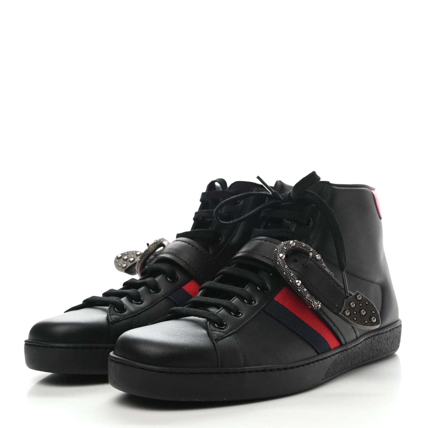 Calfskin Ayers Web Mens Dionysus High Top Sneakers 10 Black