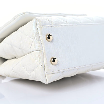 Chanel Iridescent Caviar Quilted Extra Mini Coco Handle Flap White 5 of 12