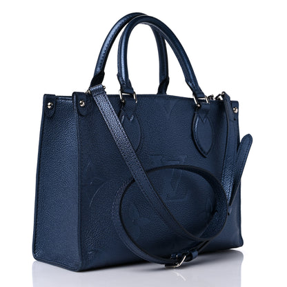 Louis Vuitton Metallic Empreinte Monogram Giant Onthego PM Navy Nacre 3 of 10