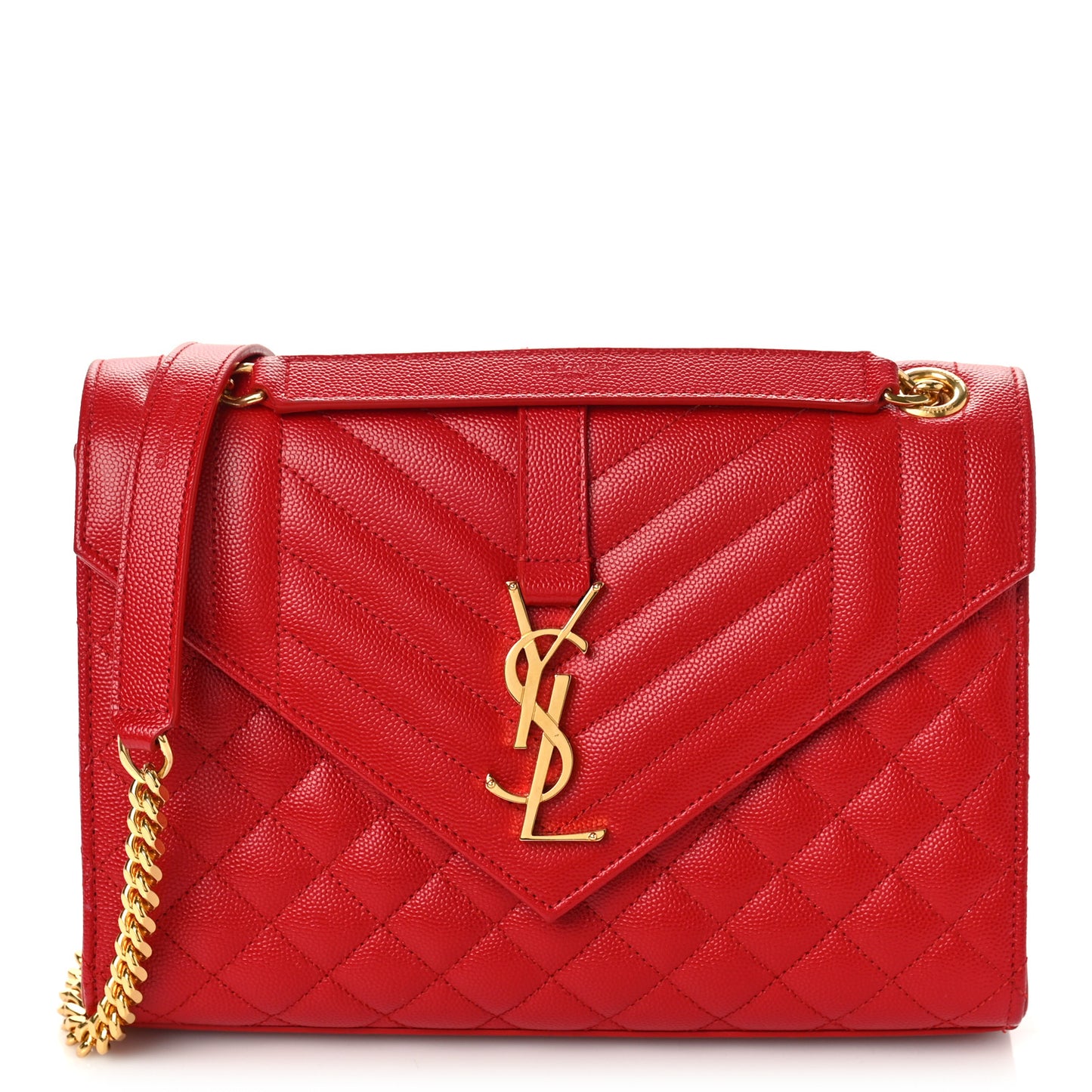 Grain De Poudre Textured Mixed Matelasse Triquilt Medium Monogram Satchel New Red