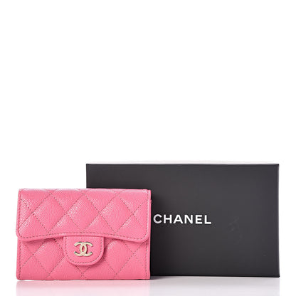Chanel Caviar Quilted Flap Card Holder Pink 12 of 12