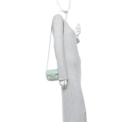 Gucci Iridescent Nappa Chevron Matelasse Super Mini GG Marmont Shoulder Bag Green Iridescent 2 of 11