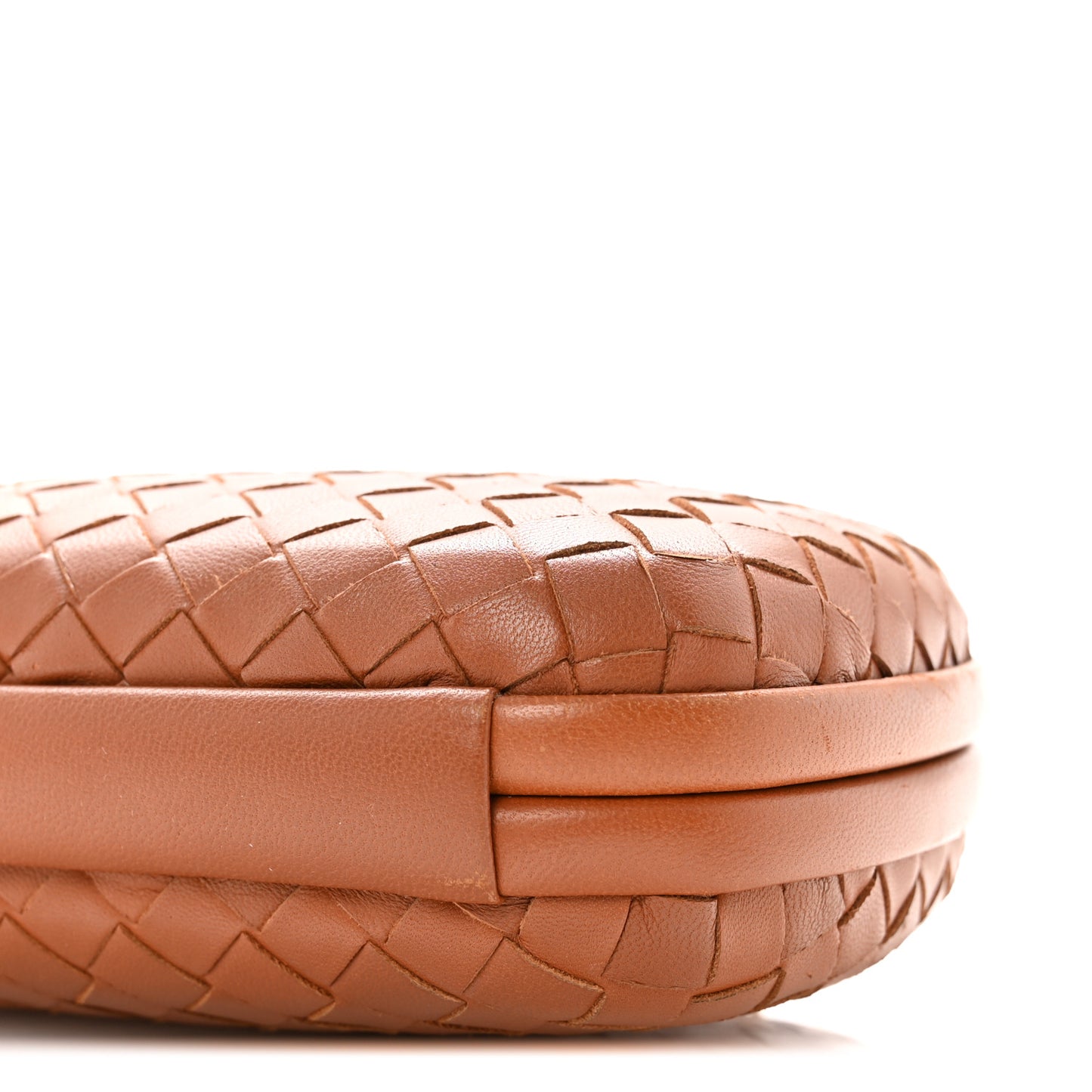 Nappa Intrecciato Chain Knot Clutch Caramel