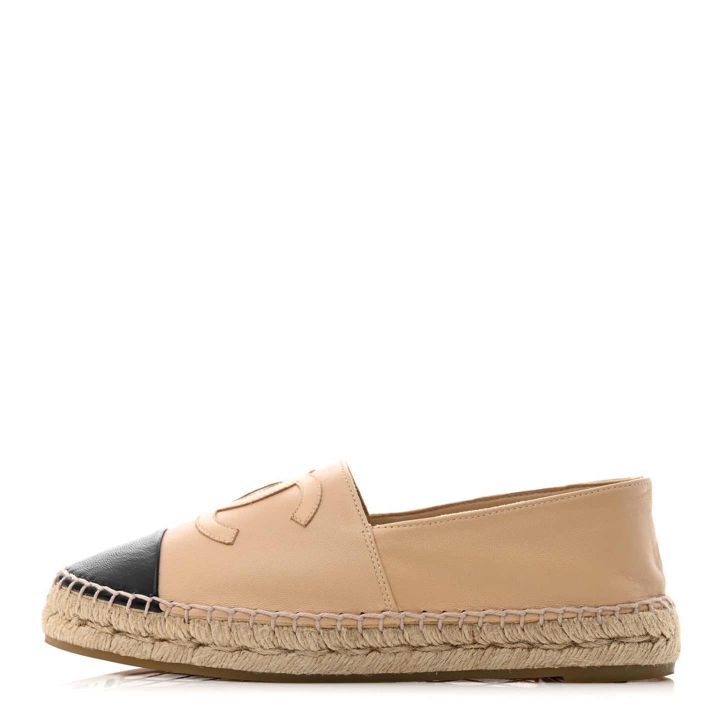 Lambskin CC Espadrilles 38 Beige Black