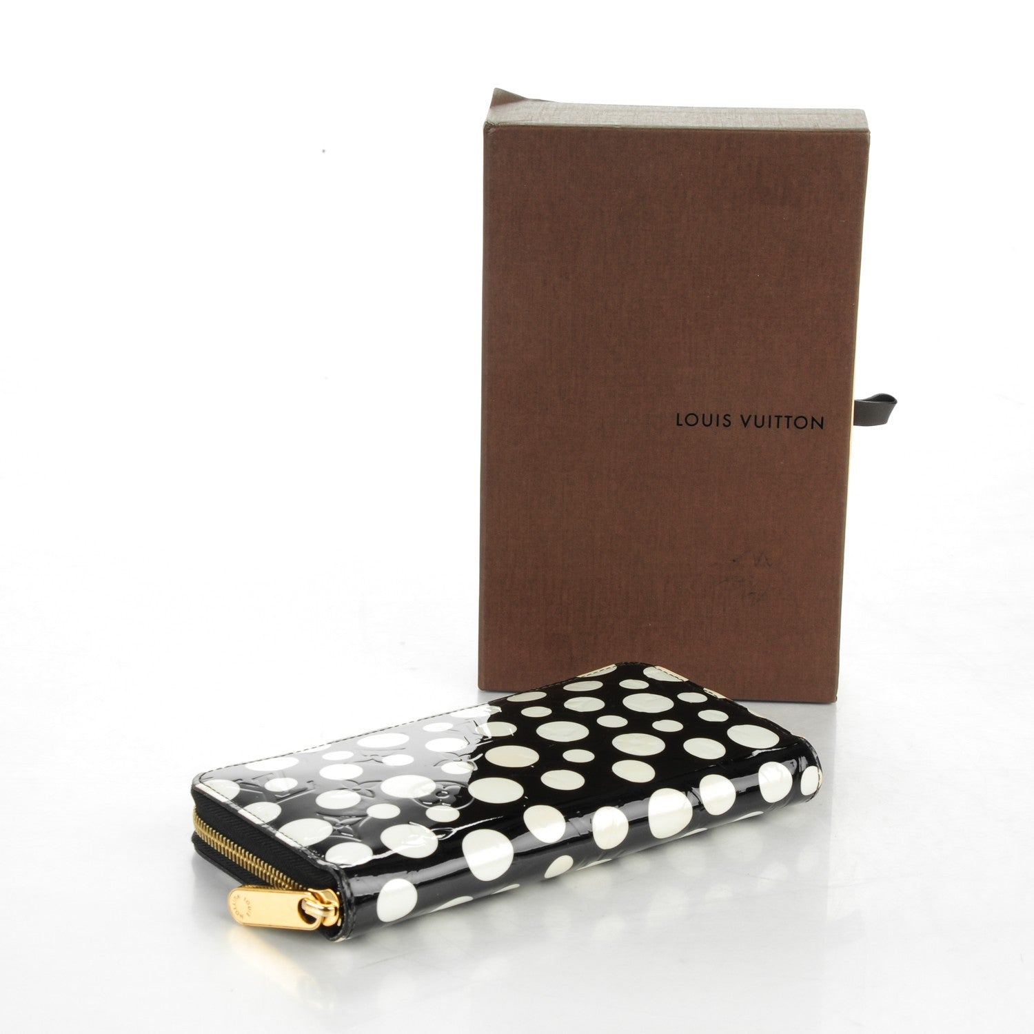 Louis Vuitton Vernis Kusama Infinity Dots Zippy Wallet Black 4 of 11