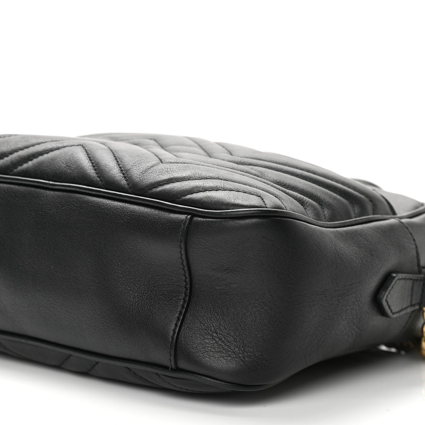 Calfskin Matelasse Medium GG Marmont Chain Shoulder Bag Black