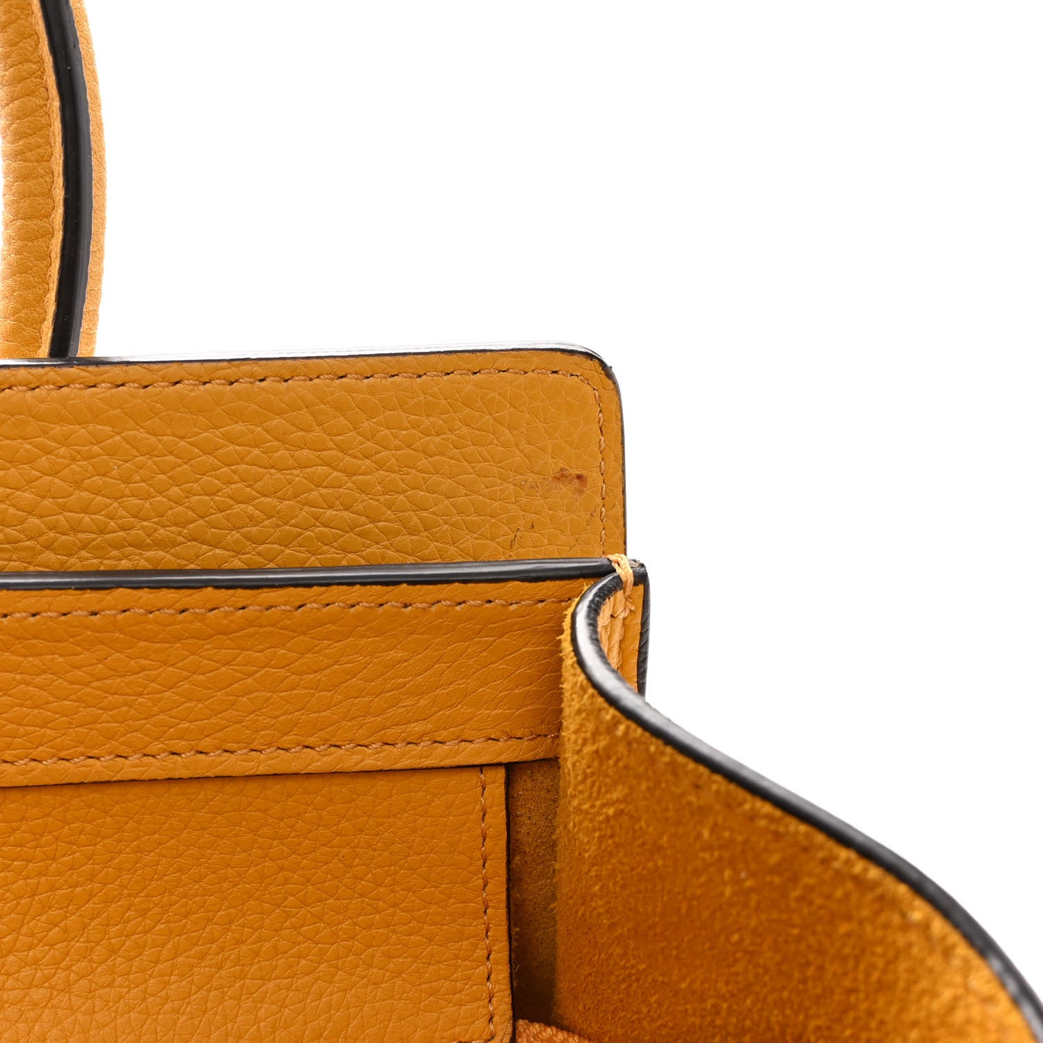 Celine Drummed Calfskin Micro Luggage Ocre 11 of 11