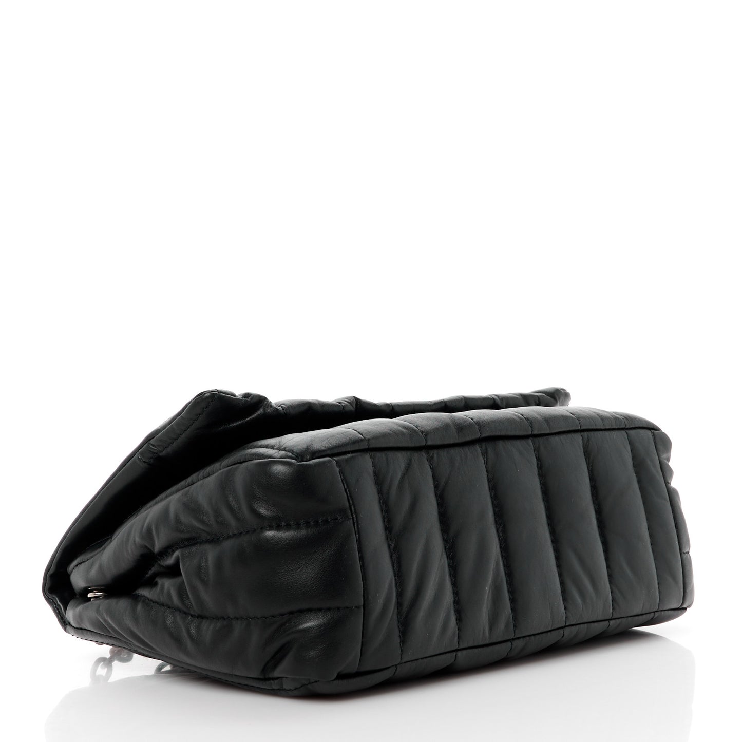 Calfskin Quilted Mini Monaco Chain Shoulder Bag Black