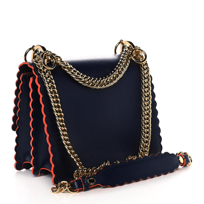 Fendi Vitello Liberty Scalloped Studded Small Kan I Shoulder Bag Blueberry 2 of 11