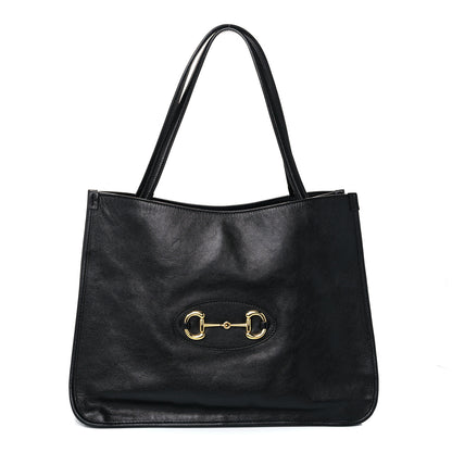 Gucci New Sakai Calfskin Lux Horsebit 1955 Tote Bag Black 1 of 10