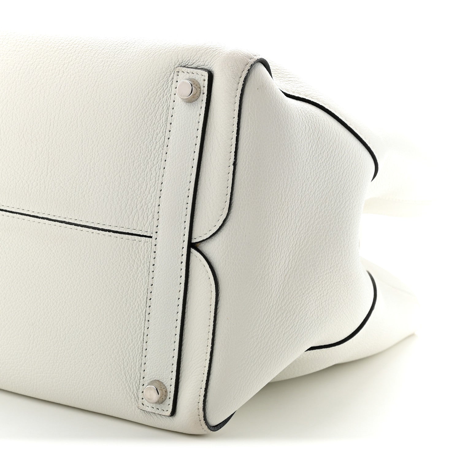 Christian Dior Supple Grained Calfskin Large Open Bar Tote White 10 of 13